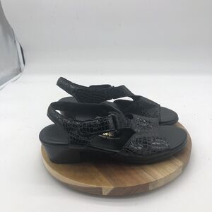 SAS Slingback Sandals Womens 7WW Black Leather Comfort Casual Adjustable